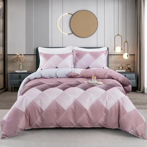 2/3 piezas de ropa de cama con patrón a cuadros cómodo y suave