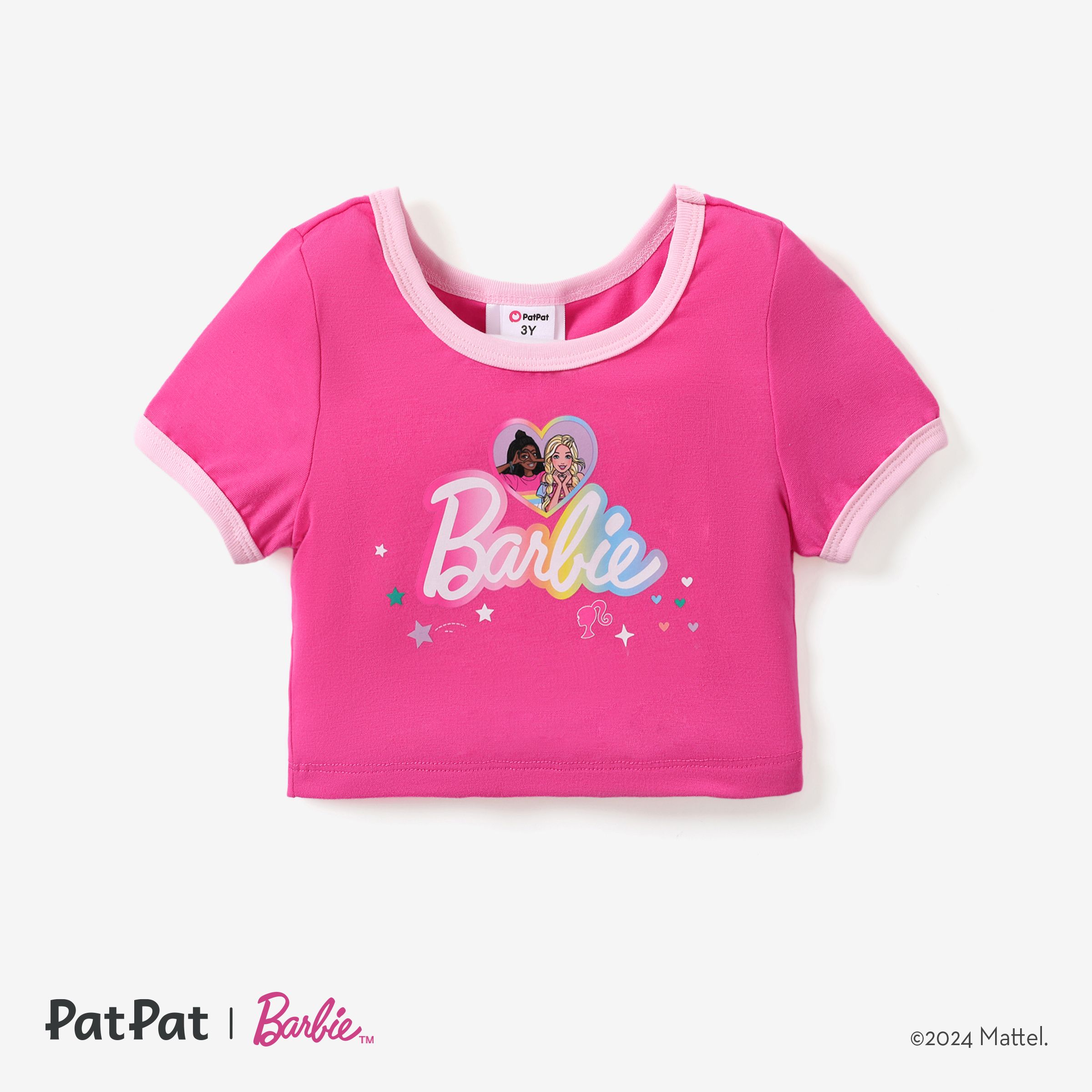 Barbie 1pc Toddler/Kids Girls Rainbow Letter Print T-shirt