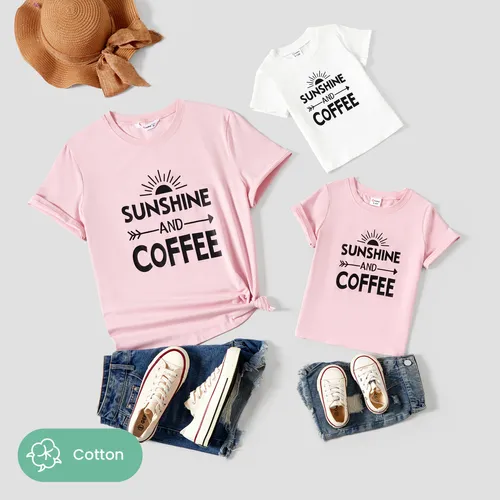  Mommy and Me Sunshine and Coffee Printed Cotton Tops