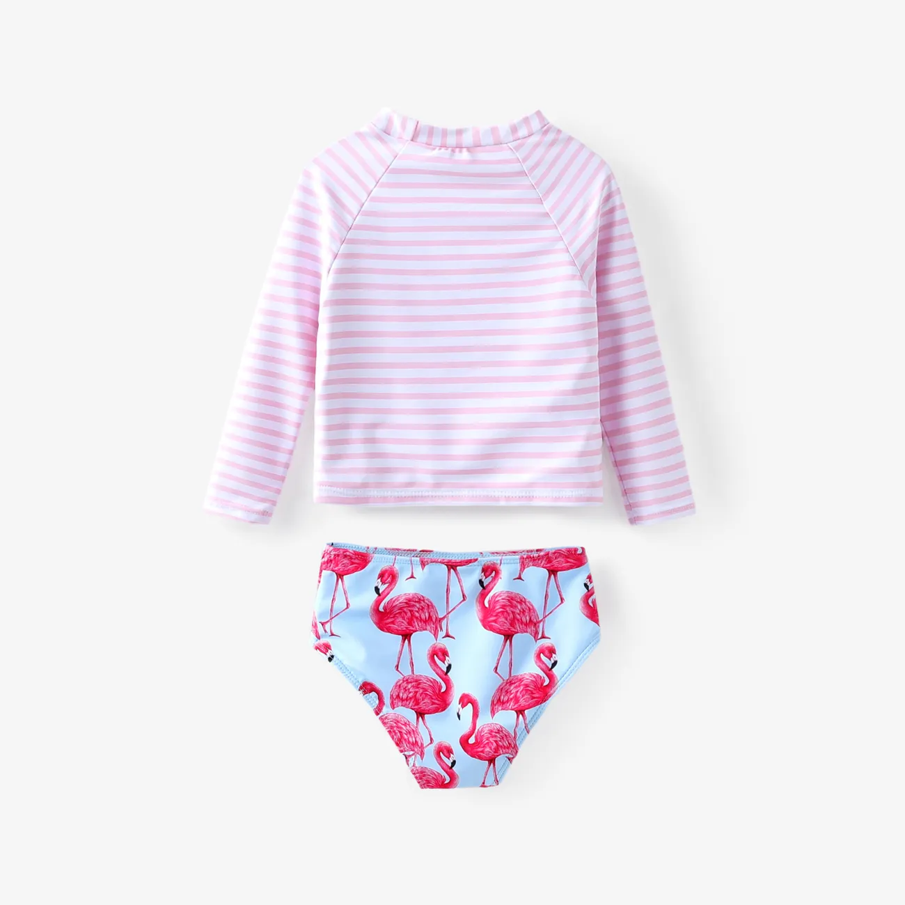 3 Stück Kleinkinder Mädchen Stehkragen Kindlich Badeanzüge rosa big image 1