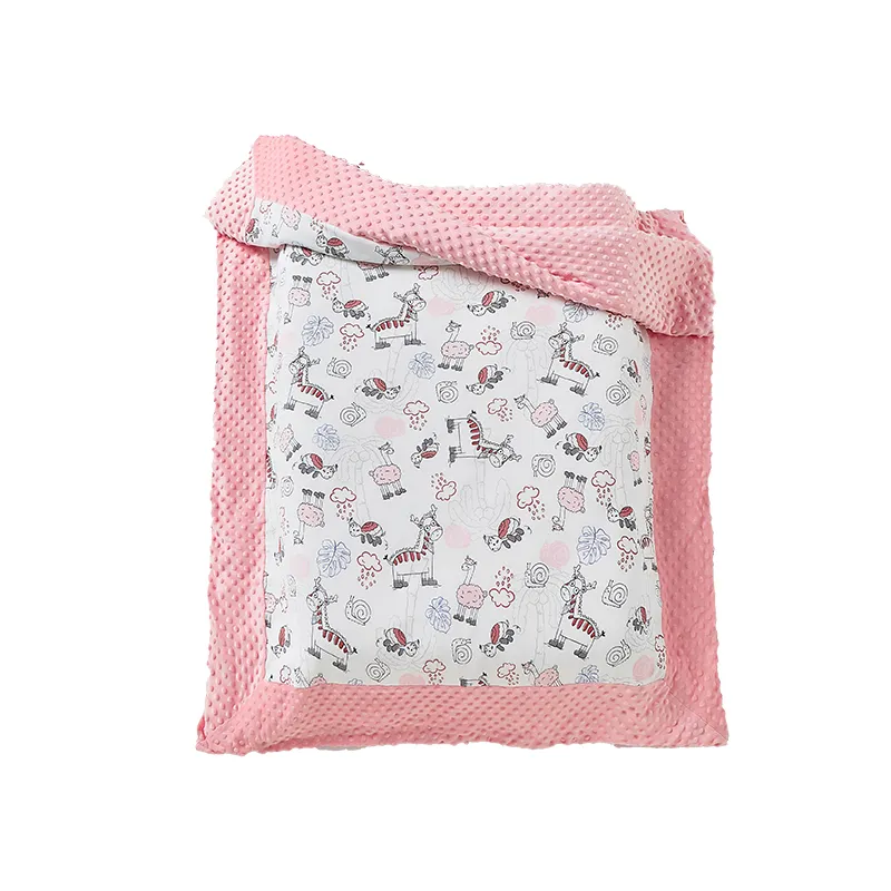 Soft Plush Cartoon Children's Comforter with Removable Inner Pink big image 1