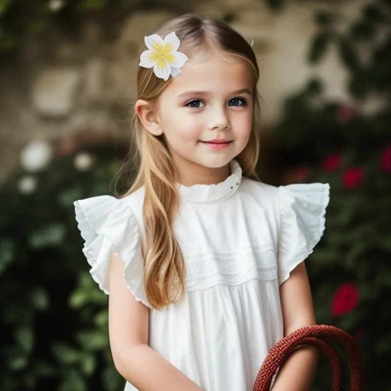 Kleinkind / Kinder Mädchen Süße handgemachte Blume Haarnadeln Farbe-A big image 1