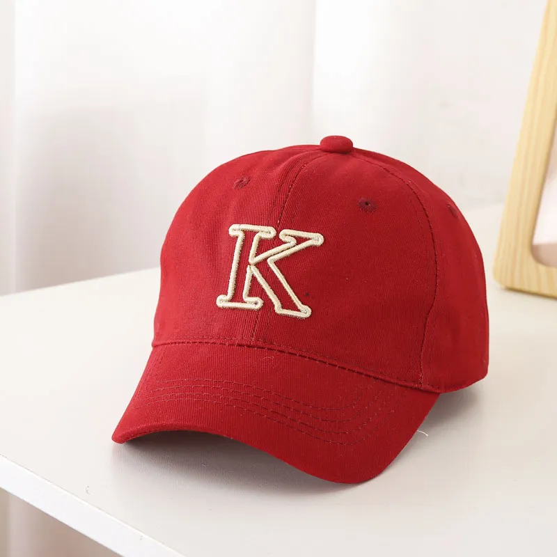 Kleinkind/Kinder Lässige neue Frühjahr/Sommer Unisex-Kinder Baseballkappe mit K-Buchstaben-Stickerei rot big image 1