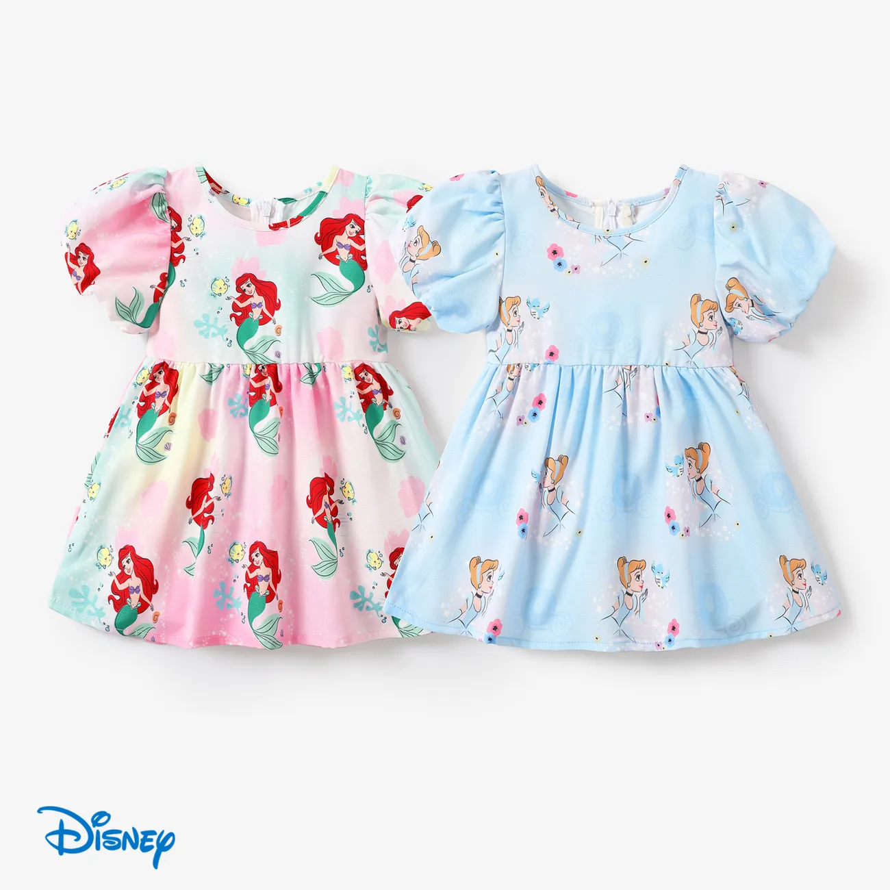 Disney Princess 1pc Baby/Toddler Girls Character Puff-Sleeve Dress Multi-color big image 1