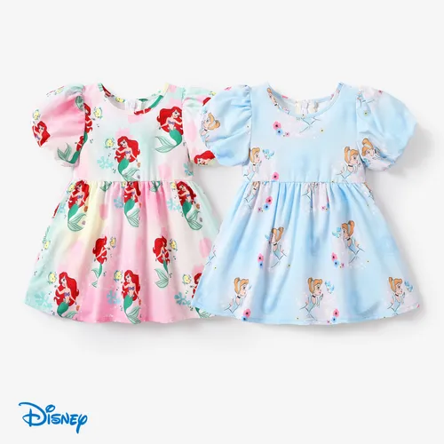 Disney Prinzessin Säugling Mädchen Charaktere Allover Farbverlauf Sfumato Muster Puff Ärmel Prinzessin Kleid