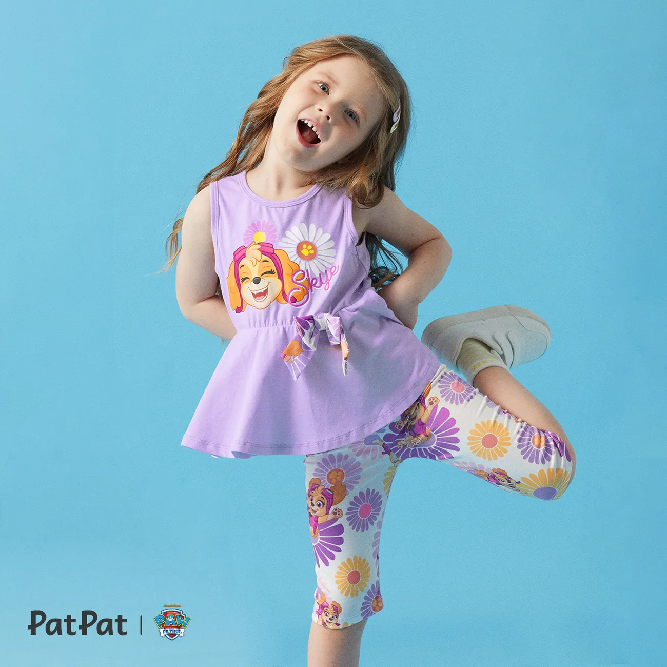 Helfer auf vier Pfoten 2 Stück Kleinkinder Mädchen Süß Hund T-Shirt-Sets lila big image 1