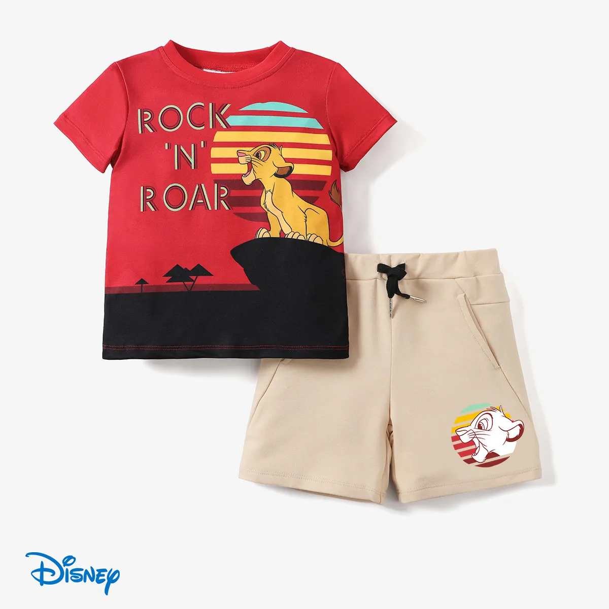 Disney König der Löwen 2 Stück Kleinkinder Jungen Kindlich T-Shirt-Sets rot big image 1