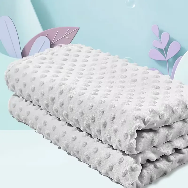 Baby-Lamm-Kaschmir-Doppellagige Decke mit 3D-Polka-Dot-Design für bequemen und ruhigen Schlaf grau big image 1