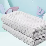 Baby Lamb Cashmere Double-Layer Blanket with 3D Polka Dot Design for Comfortable and Peaceful Sleep Grey