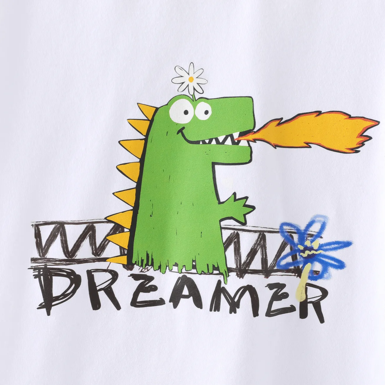 2 Stück Kleinkinder Jungen Stoffnähte Lässig Dinosaurier T-Shirt-Sets Denim Blue big image 1