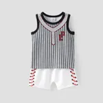 Baby Boy 2pcs Sporty Tank Top and Shorts Set Flecked Grey