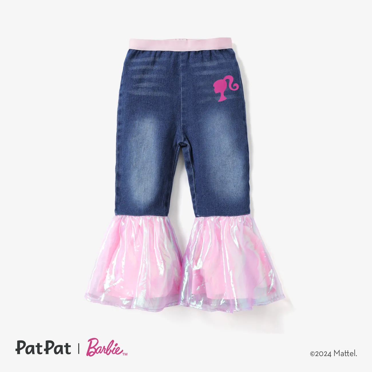 Barbie 女 布料拼接 甜美 牛仔褲 牛仔藍 big image 1