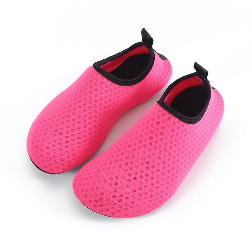 Zapatos de playa de goma antideslizantes y de lycra de malla de color sólido casual unisex para niños pequeños / niños