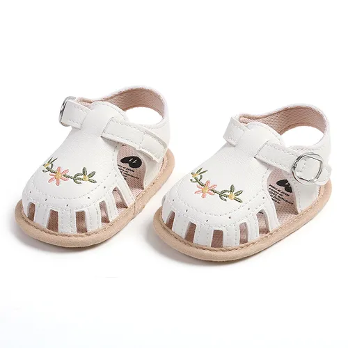 Baby/Kleinkind Mädchen Lässige Blumen Bestickte Velcro Pre-Walker Schuhe
