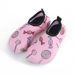 幼兒/兒童女孩塗鴉手繪粉色套穿沙灘鞋 深粉色