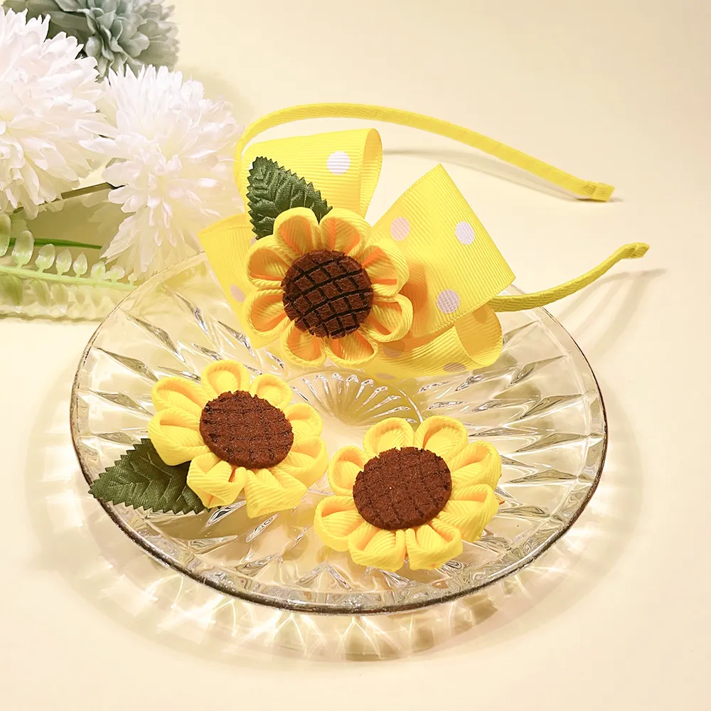 Toddler/kids Girl Sweet and Cute Sunflower Hair Clip Color-B big image 1