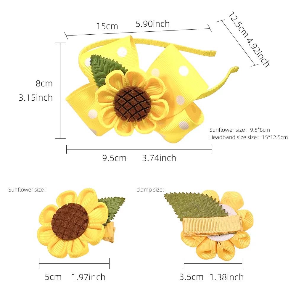 Toddler/kids Girl Sweet and Cute Sunflower Hair Clip Color-B big image 1