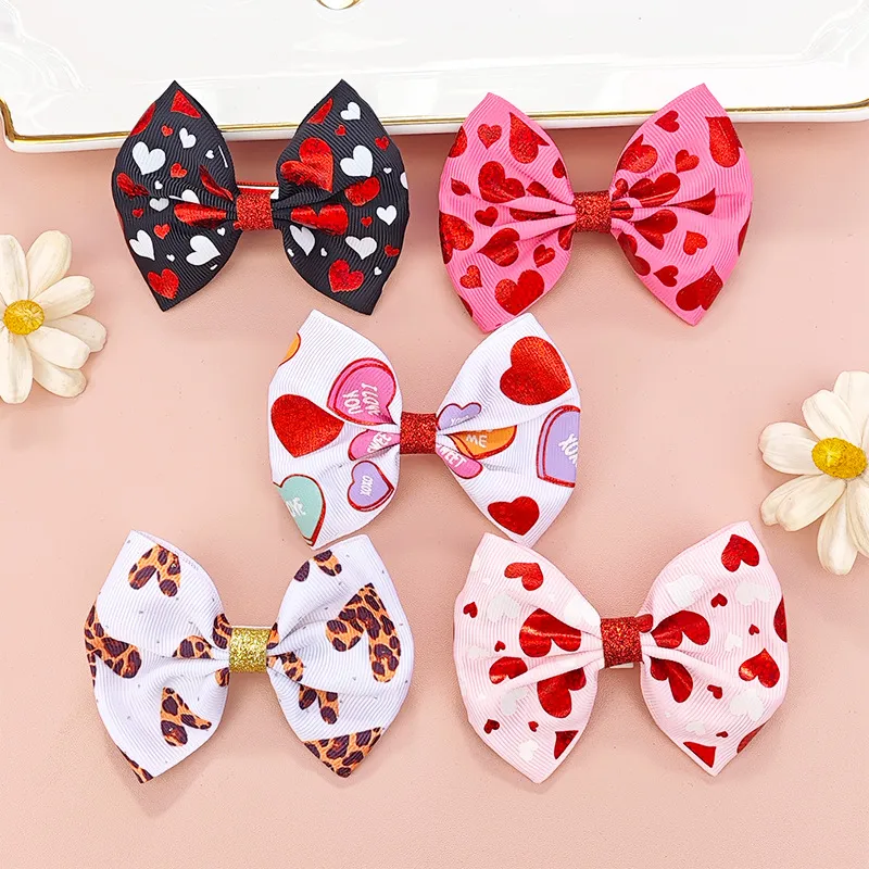 Toddler/kids/adult Sweet Colorful Love Heart Butterfly Hair Clip Brown big image 1