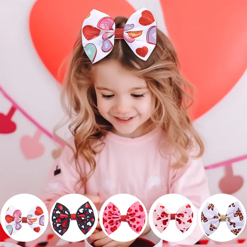 Toddler/kids/adult Sweet Colorful Love Heart Butterfly Hair Clip White big image 1
