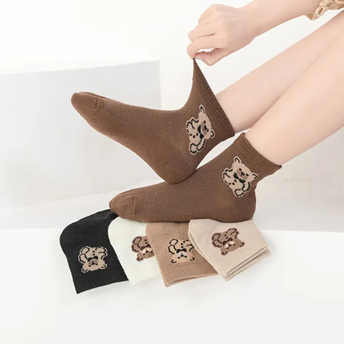 5-pack Toddler/kids Bear Patterned Mid-Calf Socks