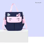 Kids Girl/Boy Childlike Unicorn Nylon Handheld Crossbody Bag Color block