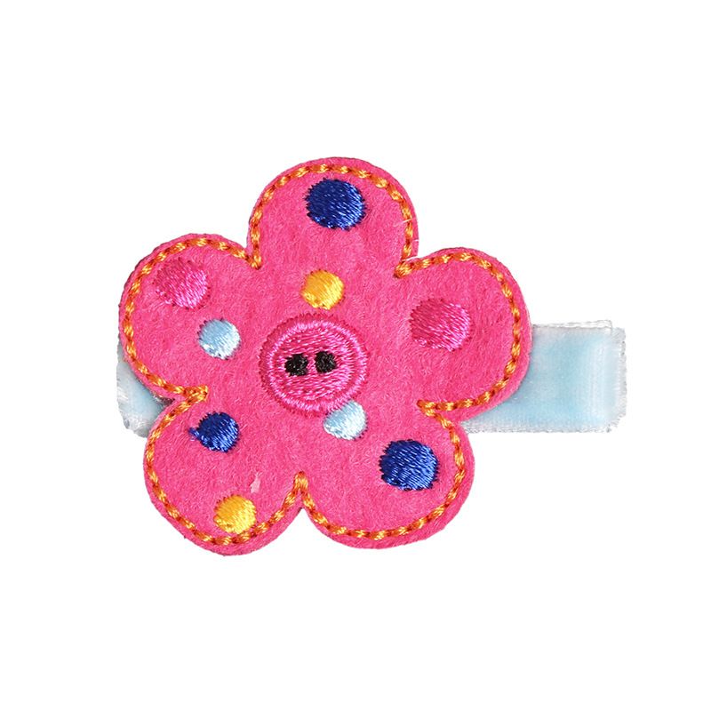 Toddler/kids Girl Childlike Embroidered Hair Clips with Cute Animal Fruit Bowknot Designs