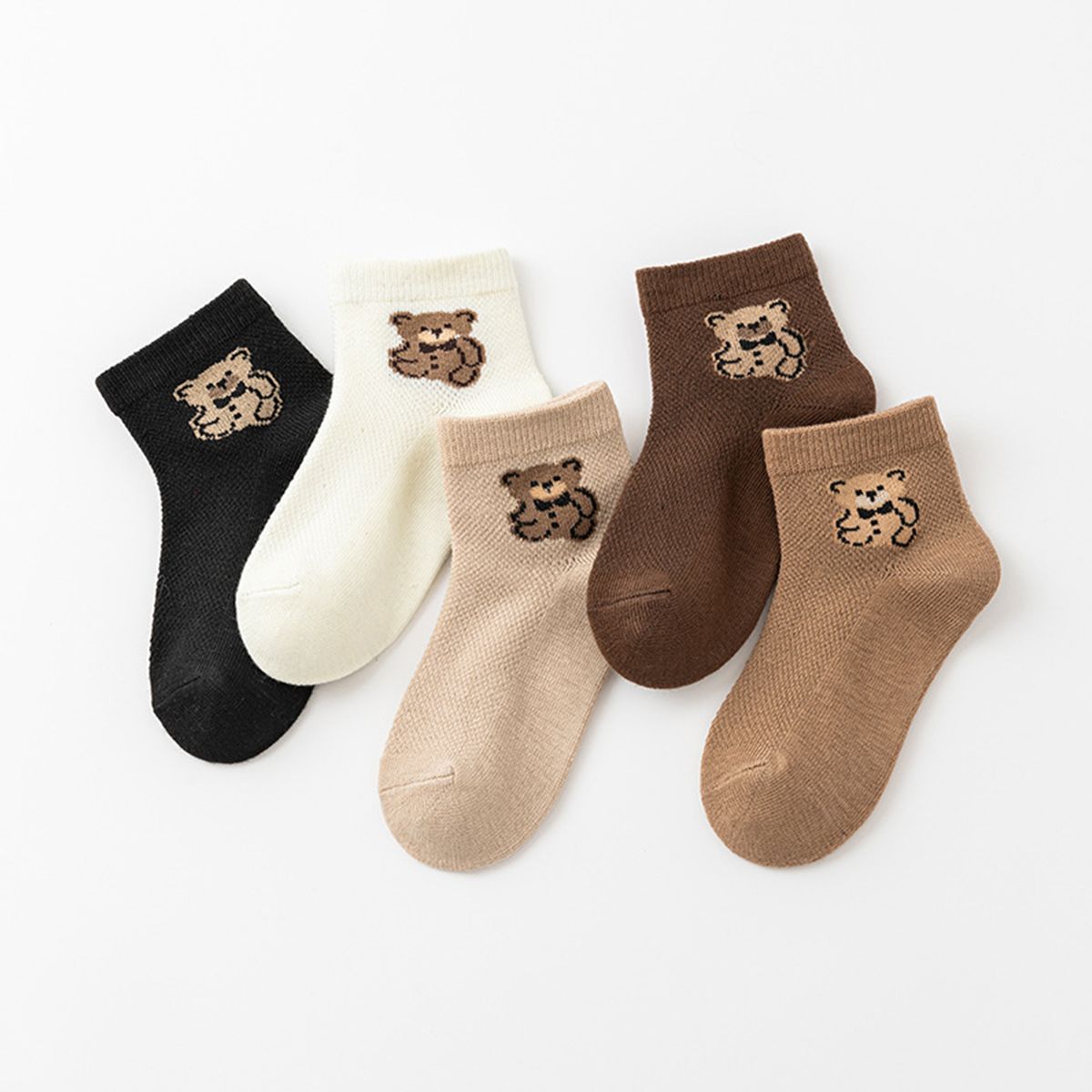 5-pack Toddler/kids Bear Patterned Mid-Calf Socks