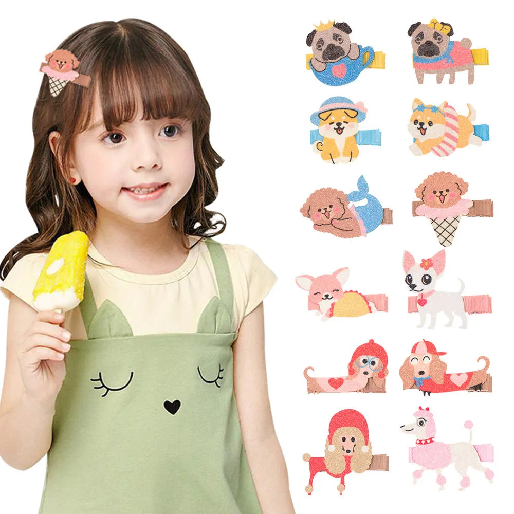 Toddler/kids Girl Sweet Cute Cartoon Pet Dog Shaped Vacation Style Hair Clip Color-A big image 1