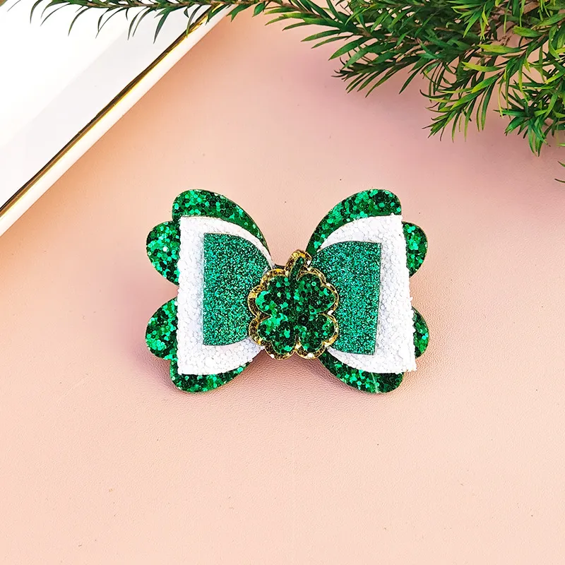 Toddler/kids Girl Sweet St. Patrick's Day Glitter Unicorn Full Coverage Hair Clip