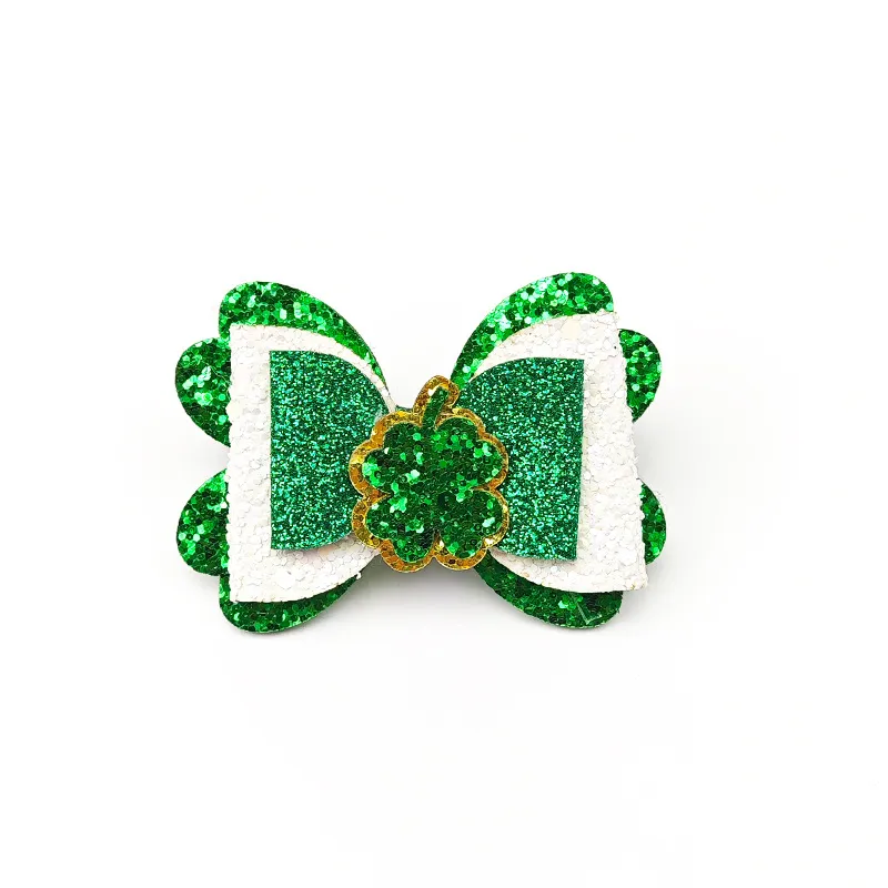 

Toddler/kids Girl Sweet St. Patrick's Day Glitter Unicorn Full Coverage Hair Clip