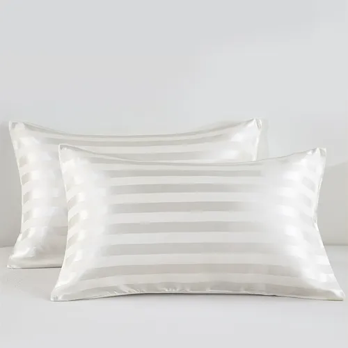 2 fundas de almohada de satén sólido de lujo discretas en 4 tamaños para ropa de cama