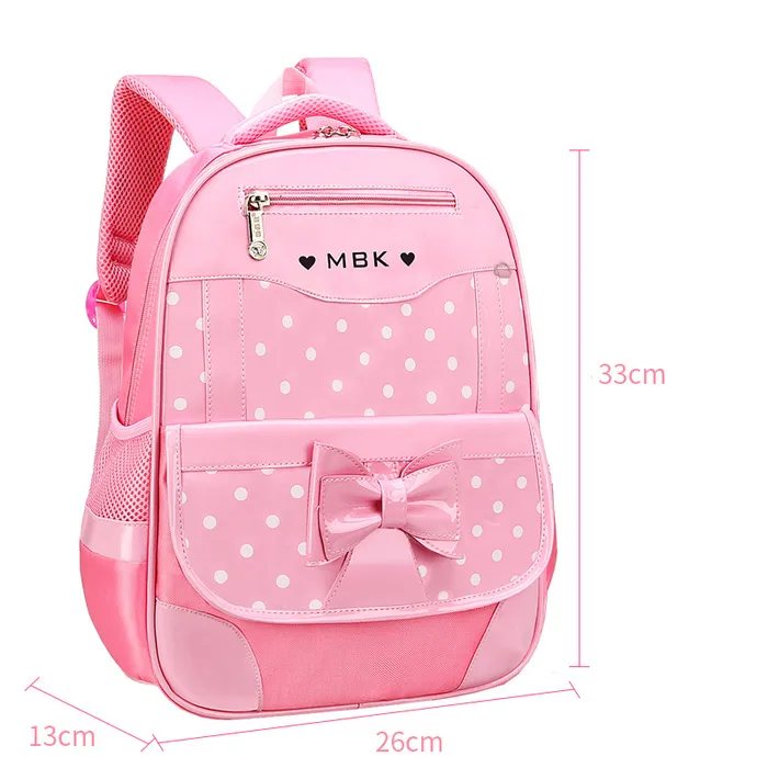 Toddler Girl Sweet Primary School Student Rolling Backpack with Butterfly Polka Dot Pattern