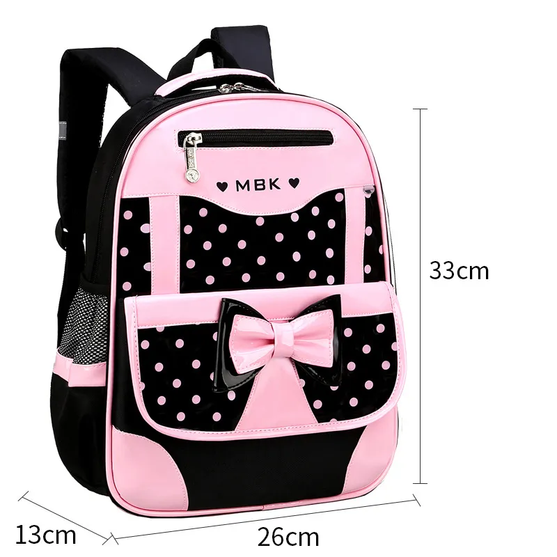Toddler Girl Sweet Primary School Student Rolling Backpack con motivo a pois farfalla Nero big image 1