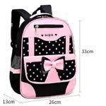 Toddler Girl Sweet Primary School Student Rolling Backpack with Butterfly Polka Dot Pattern Black