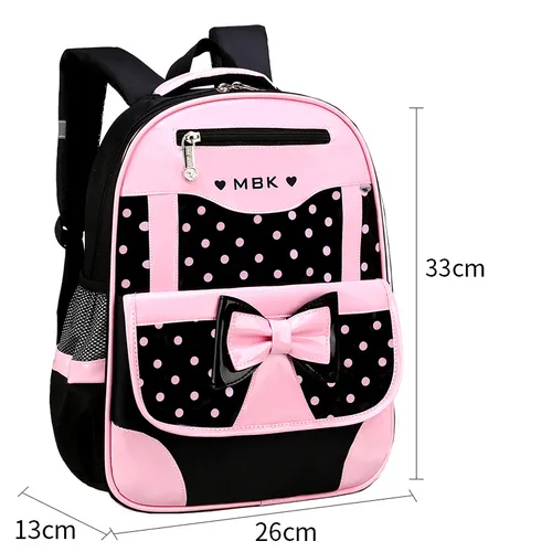 Toddler Girl Sweet Primary School Student Rolling Backpack con motivo a pois farfalla
