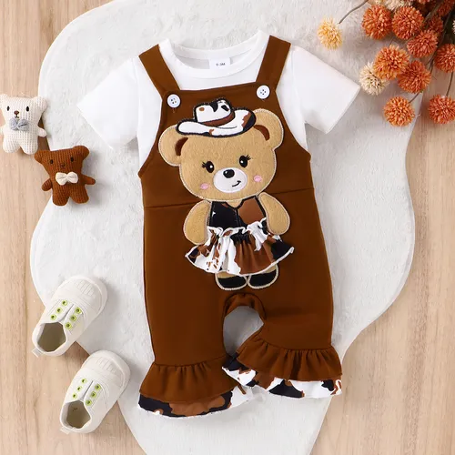 Spotted Bear Hat Set 2pcs for Baby Girl - Childlike Animal Pattern