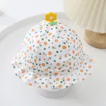 قبعة الشمس الحلوة للأطفال بنمط الأزهار البرتقالي