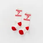Chaussettes mi-mollet athlétiques de style collégial pour bébé/tout-petit Rouge