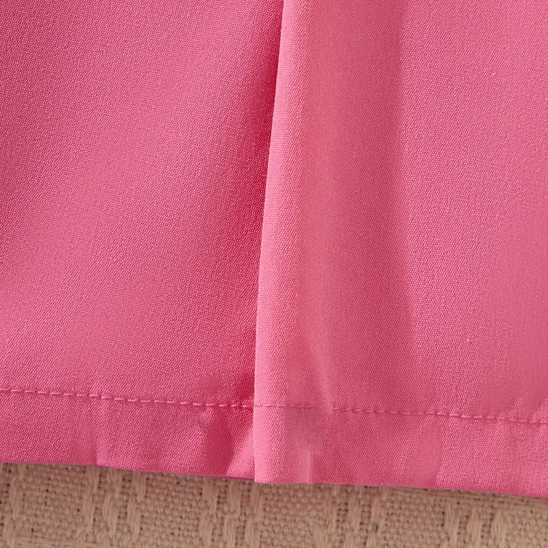 2pcs Kid Girl Solid Color Avant-garde Lapel Top and Pants Set  Pink big image 1
