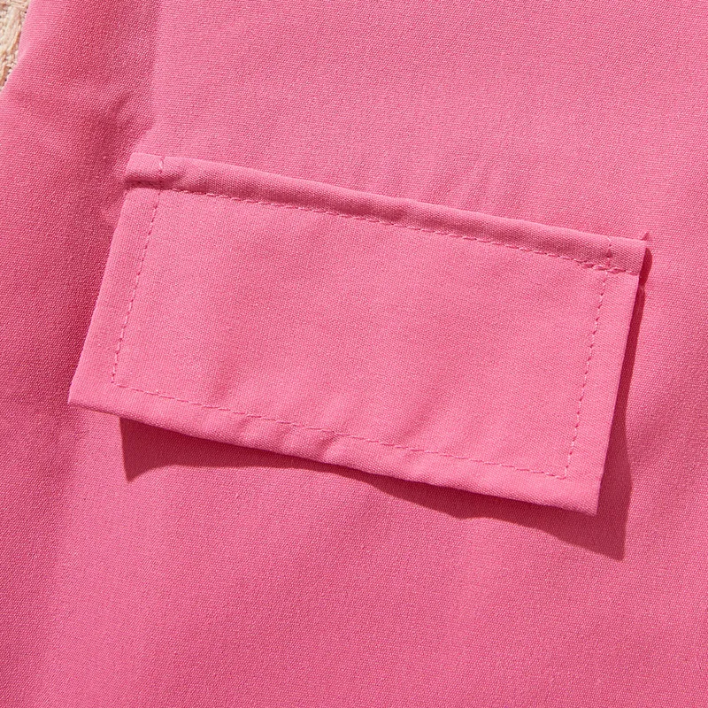 2 Stück Kinder Sets Mädchen Unifarben Revers rosa big image 1