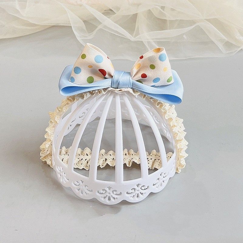 

Baby Girl Sweet Style Polka dot Lace Elastic Bowknot Headband