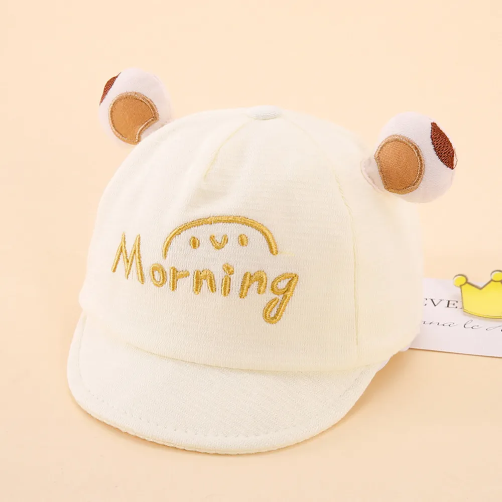 Baby Cute Embroidered Baby Sun Hat for 0-6 Months Yellow big image 1