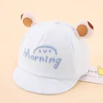 قبعة شمس مطرزة للأطفال لمدة 0-6 أشهر أزرق