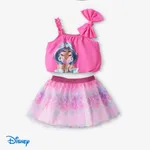 Disney Princess Ariel/Jasmine 2pcs Toddler Girls Character Print Bowknot Sleeve Top with Mesh Skirt Set
 Roseo