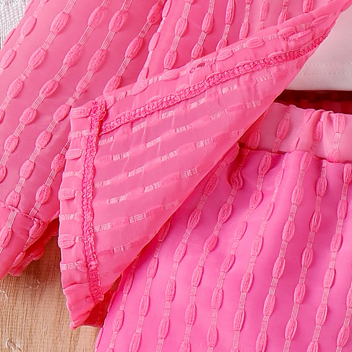 3 Stück Kleinkinder Mädchen Revers Süß Hemd-Sets rosa big image 1