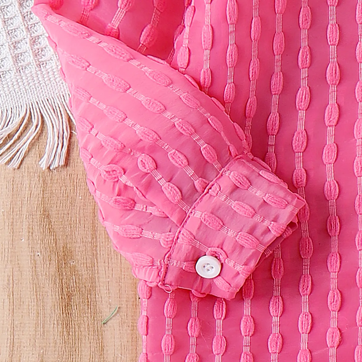 3 Stück Kleinkinder Mädchen Revers Süß Hemd-Sets rosa big image 1