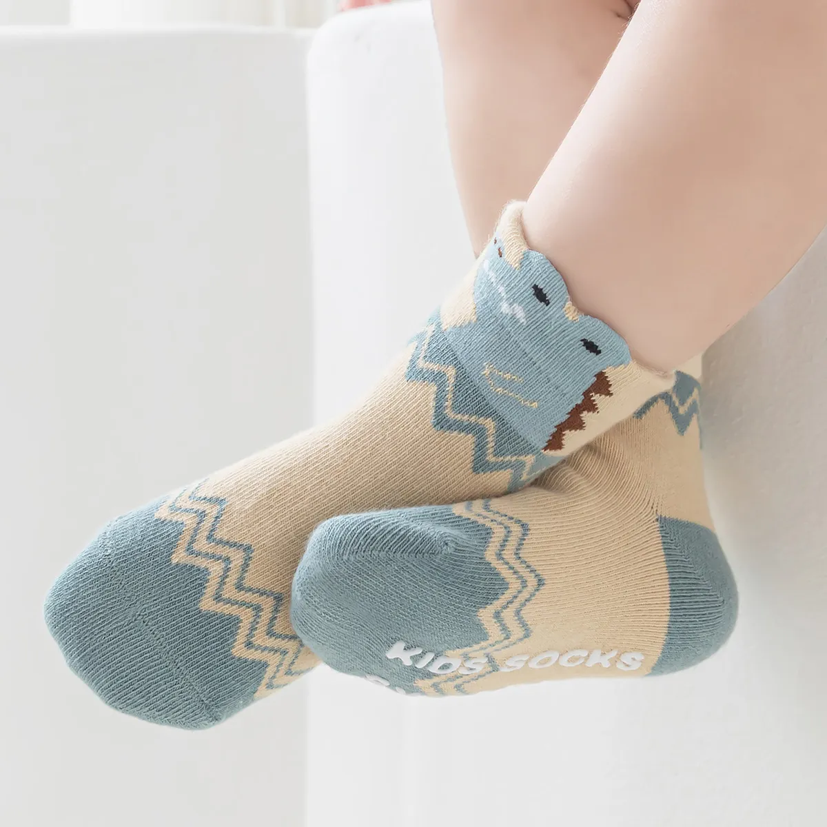 Baby Girl/Boy Cartoon Animal Anti-Slip Floor Socks Creamcolored big image 1
