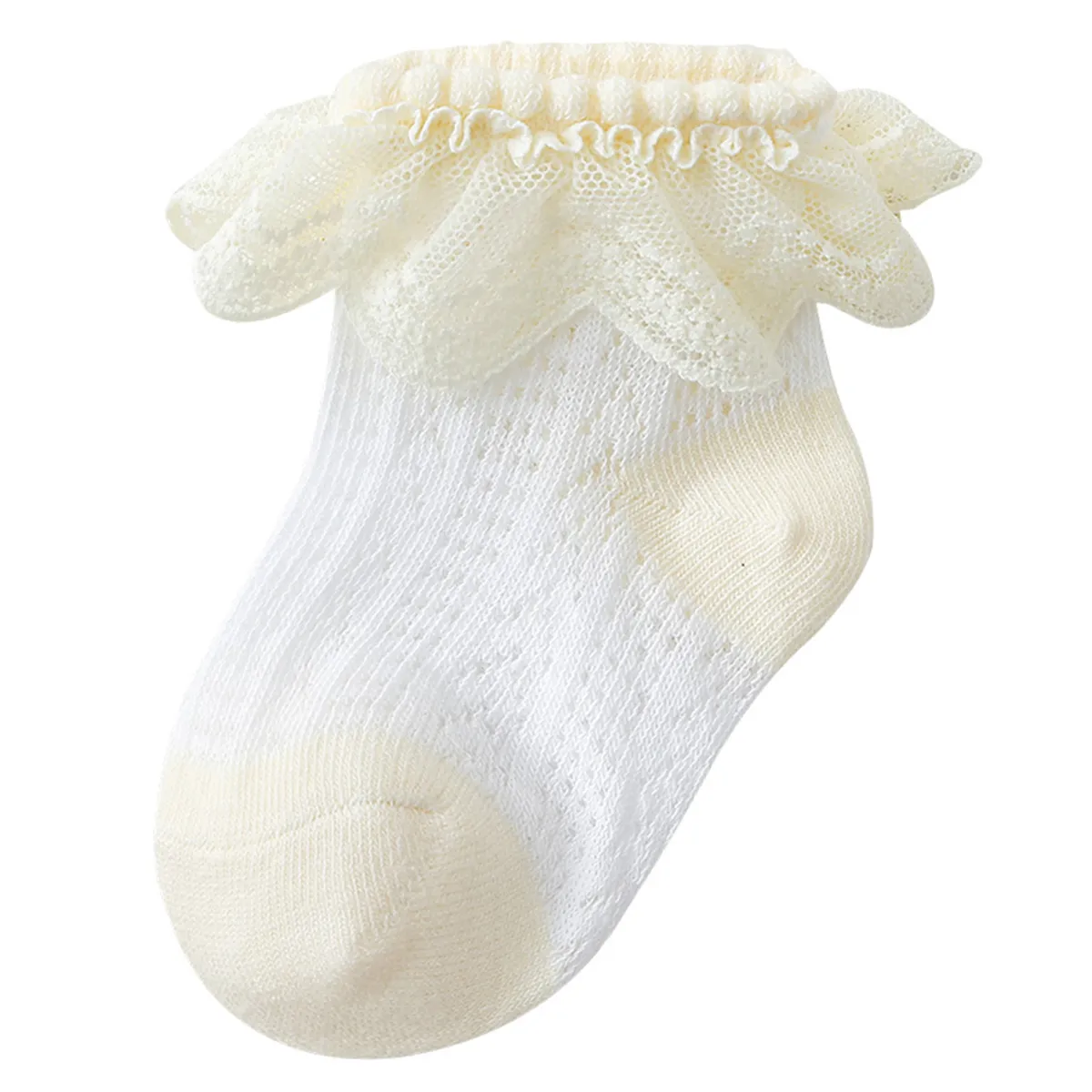 

Baby/toddler/kids Girl Sweet Style Ruffle Trim Lace Mesh Socks