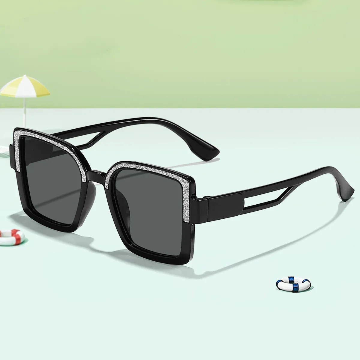 Kleinkind/Kinder Glitzer Mode Brille mit Box schwarz big image 1