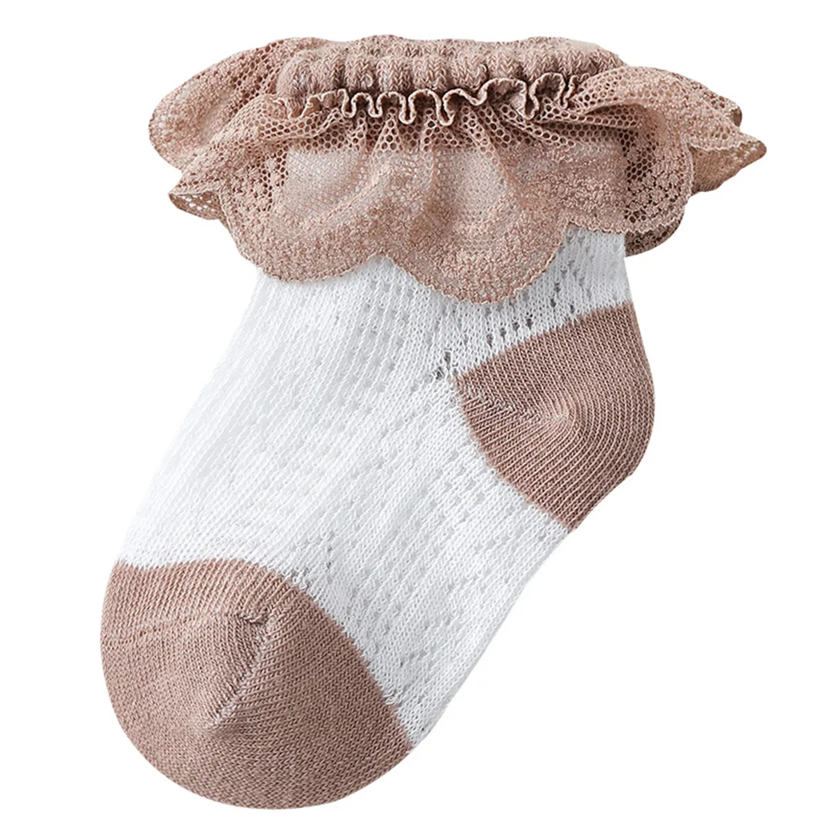 

Baby/toddler/kids Girl Sweet Style Ruffle Trim Lace Mesh Socks